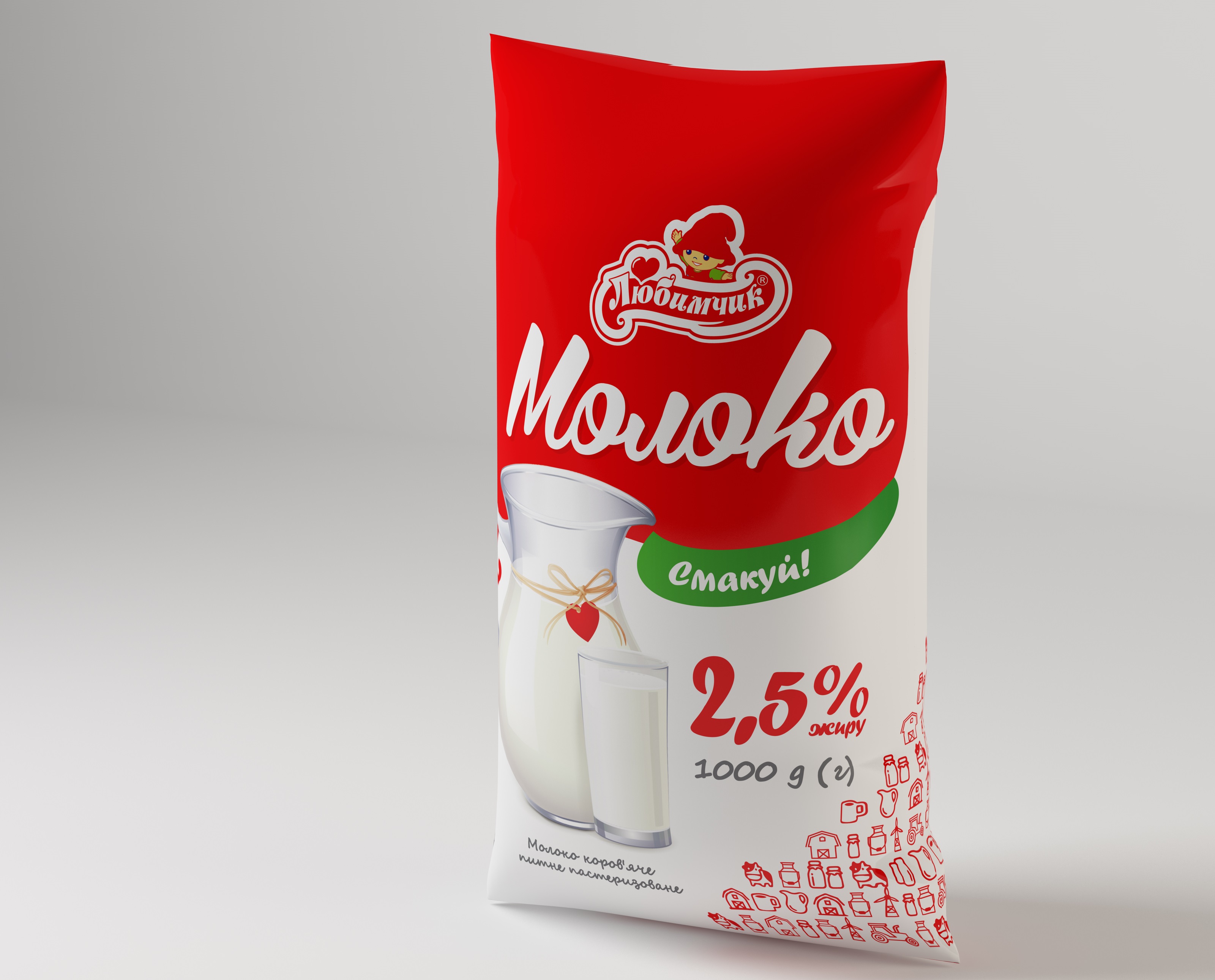 Молоко 2,5% 1000гр Любимчик